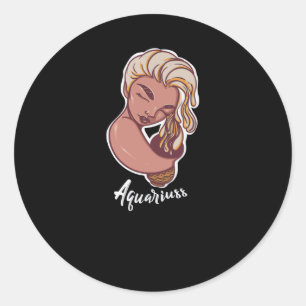 A Zodiac Sign Test Aquarius Runder Aufkleber