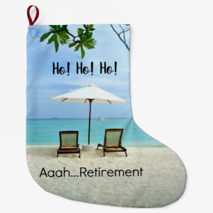 Aaah...Ruhestand, Am Strand entspannen Großer Weihnachtsstrumpf