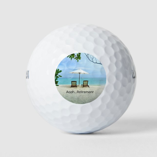 Aaah...Ruhestand, Entspannung am Strand Golfball (Vorderseite)