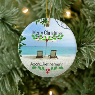 Aaah...Ruhestand...Frohe Weihnachten Keramik Ornament