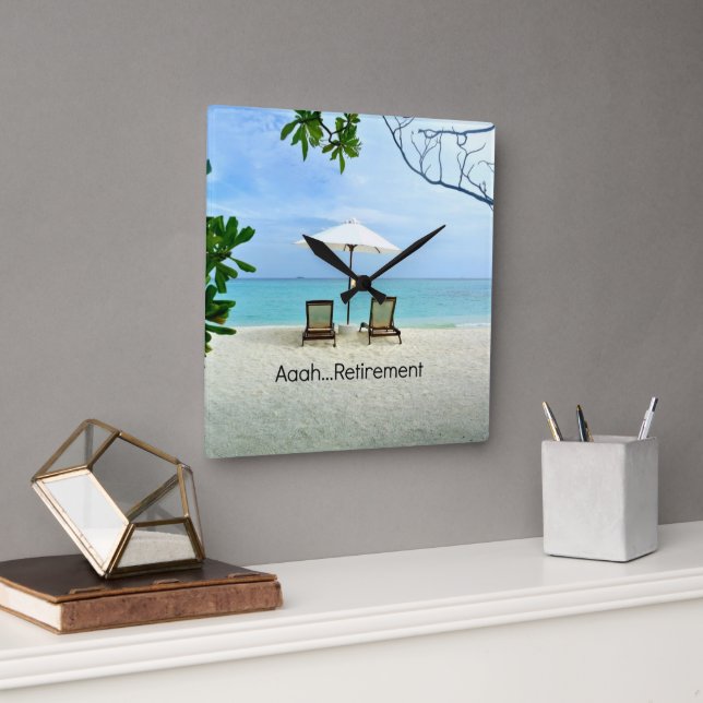 Aaah... Ruhestand Quadratische Wanduhr (Büro)