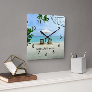 Aaah... Ruhestand Quadratische Wanduhr
