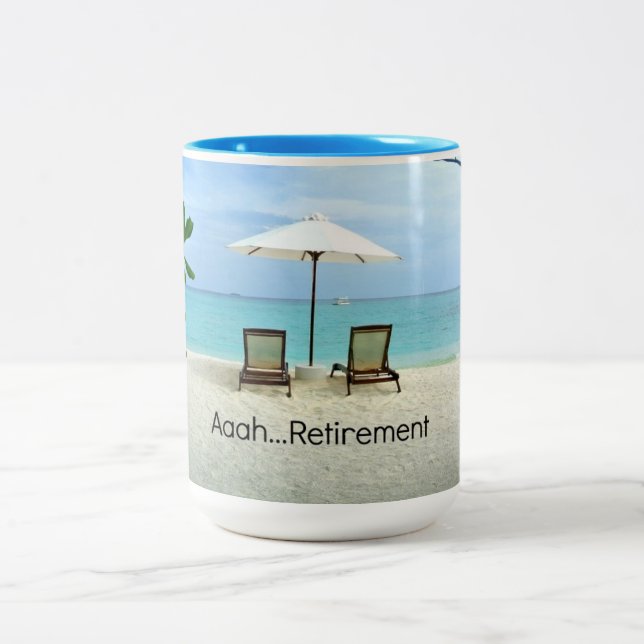 Aaah... Ruhestand Zweifarbige Tasse (Mittel)