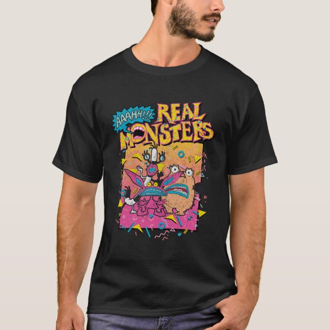 Aaahh Real Monsters Classic Retro Poster T-Shirt (Vorderseite)