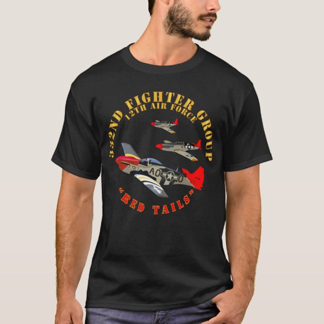 AAC - 332. Kampfgruppe - 12. AF - Rote Schwanz T-Shirt (Vorderseite)