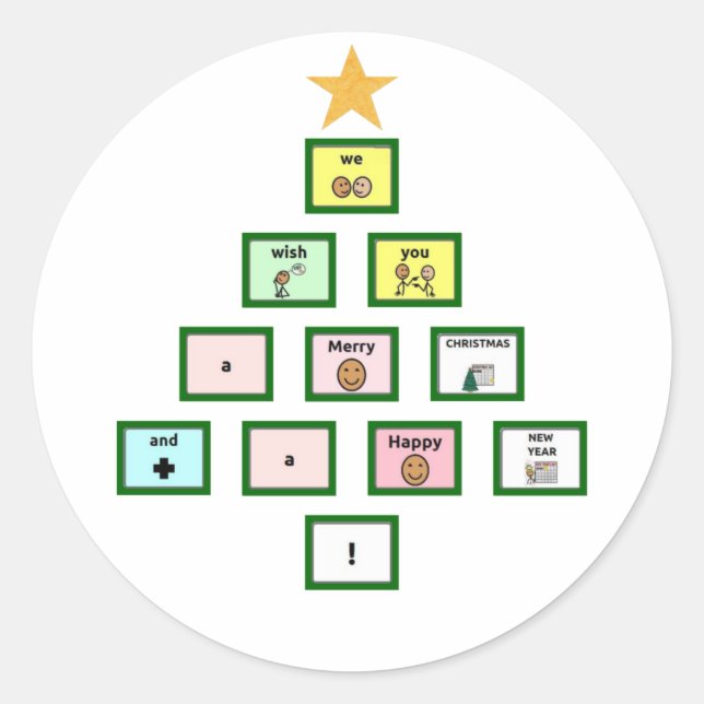 AAC Wir wünschen Ihnen frohe Weihnachten Runder Aufkleber (Vorderseite)