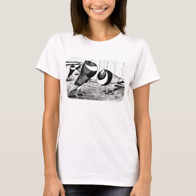 Aachen Band Cropper Tauben T-Shirt (Vorderseite)