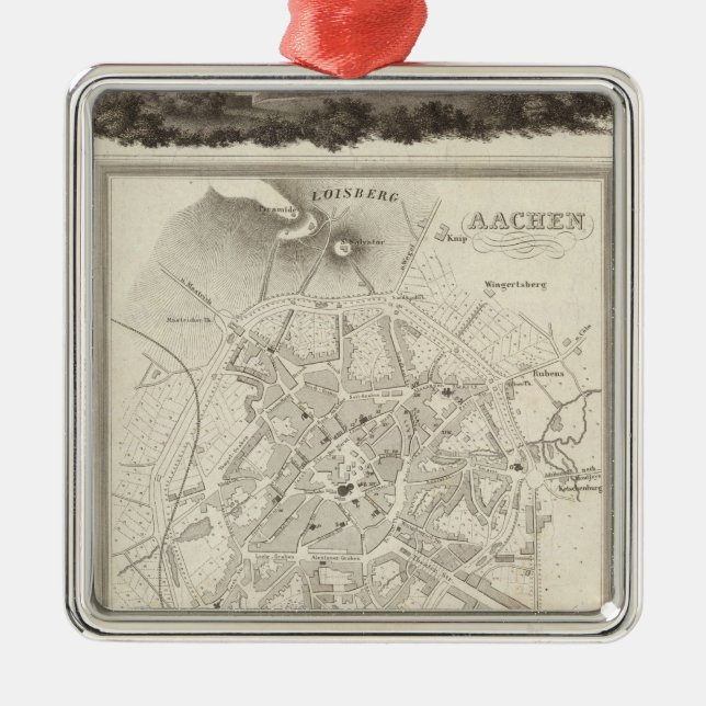 Aachen, Deutschland Silbernes Ornament (Vorne)