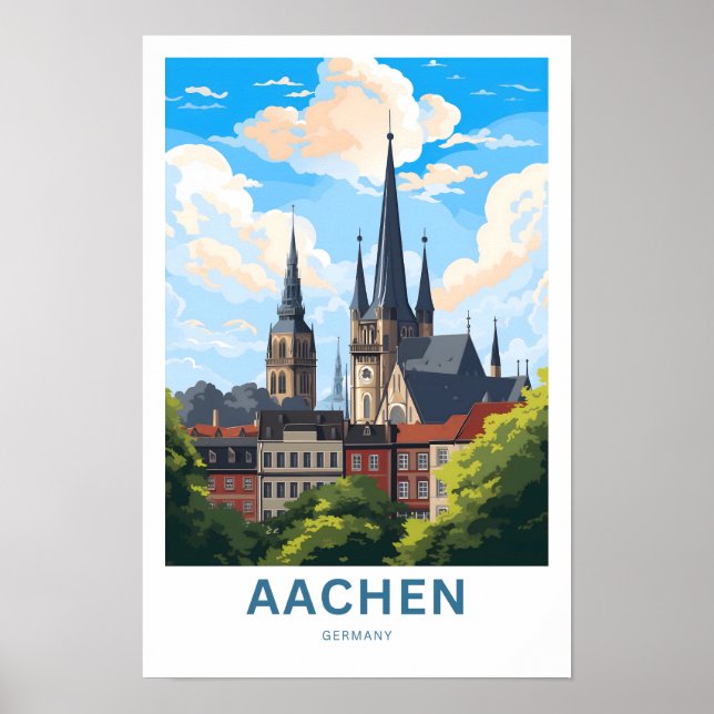 Aachen Germany Travel Print Poster (Vorne)