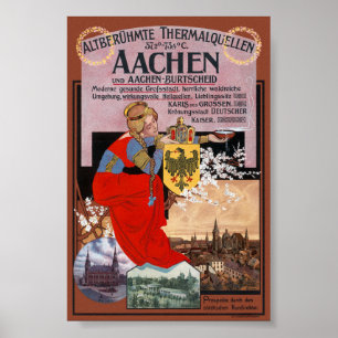 Aachen Vintage-Plakat Deutschland 1910 Poster