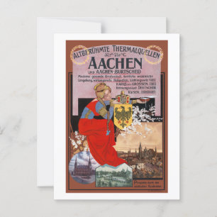 Aachen Vintage Poster Deutschland 1910 Postkarte