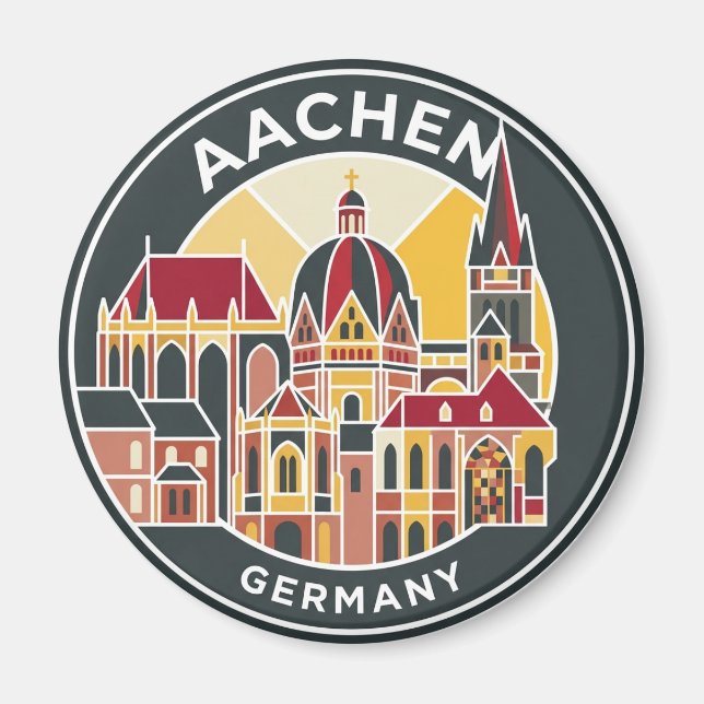 Aachener Dom Deutschland Magnet (Vorne)