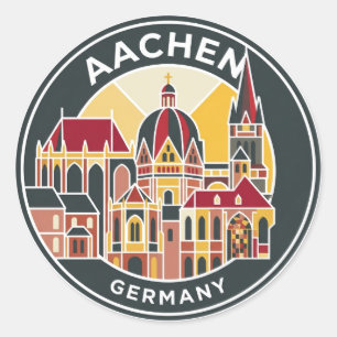 Aachener Dom Deutschland Runder Aufkleber