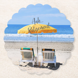 Aah...Ruhestand, ein Tag am Strand Untersetzer