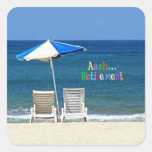 Aah...ruhestand Quadratischer Aufkleber