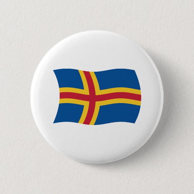 Aaland-Flagge-Button Button (Vorderseite)