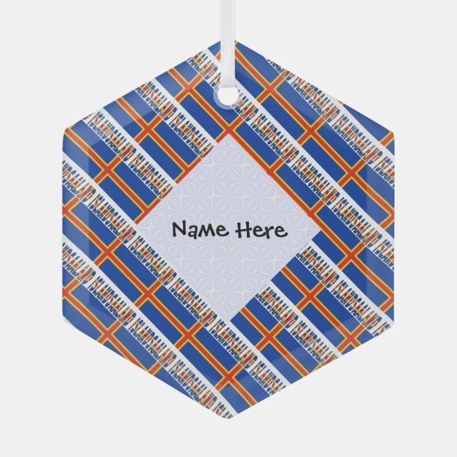 Aaland Islands Ålander Flag Personalisiert gefiebe Ornament Aus Glas (Vorderseite)