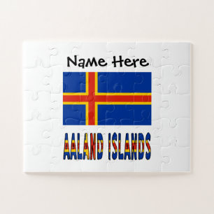 Aaland Islands and Ålander Flag Personalisiert Puzzle