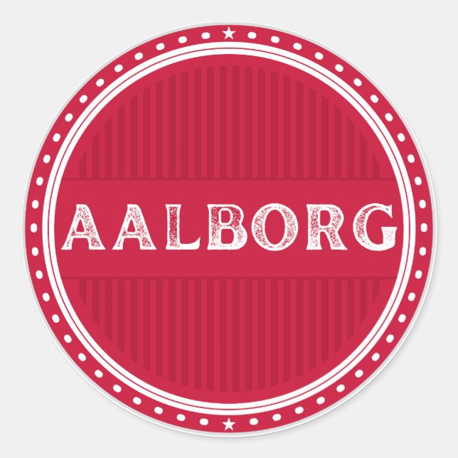 Aalborg City Pride Emblem – Danish Identity Runder Aufkleber (Vorderseite)