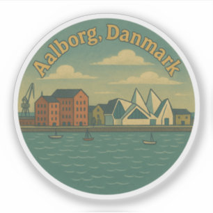 Aalborg Dänemark Stadtansicht Aufkleber