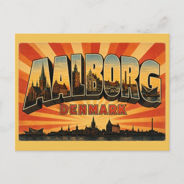 Aalborg Dänemark Stadtansicht Postkarte (Vorderseite)