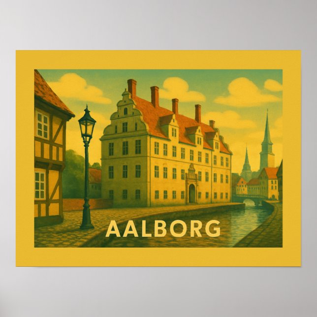 Aalborg Denmark Cityscape Poster (Vorne)