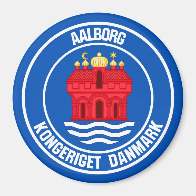 Aalborg Round Emblem Magnet (Vorne)