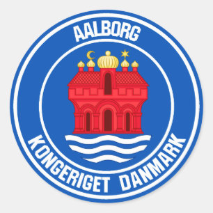Aalborg Round Emblem Runder Aufkleber