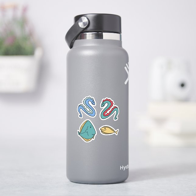 Aale und Fische Aufkleber (HydroFlask)