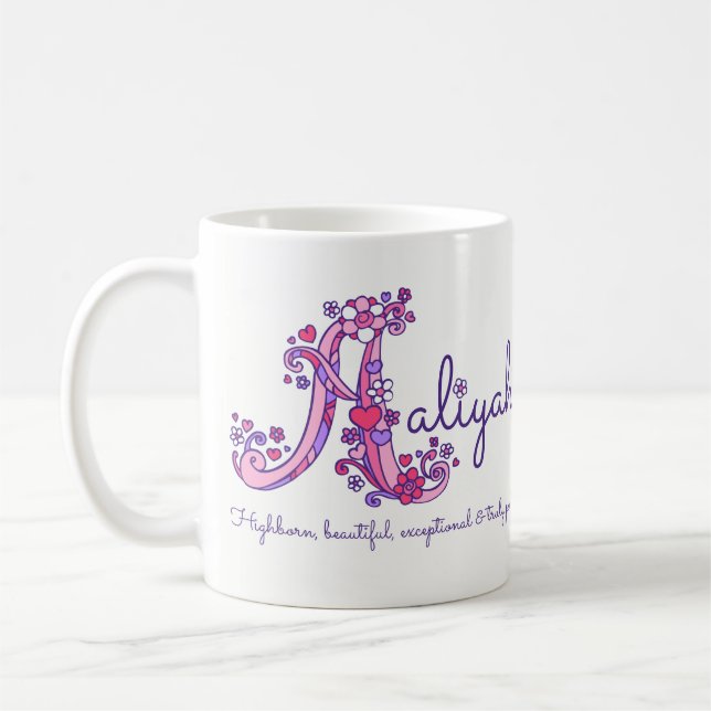 Aaliyah dekorative A Monogramm-Tasse Tasse (Links)
