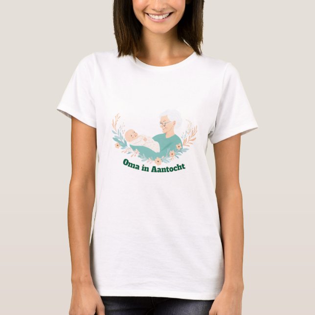 Aankondiging Oma in Aantocht - Liefdevol Design T-Shirt (Vorderseite)