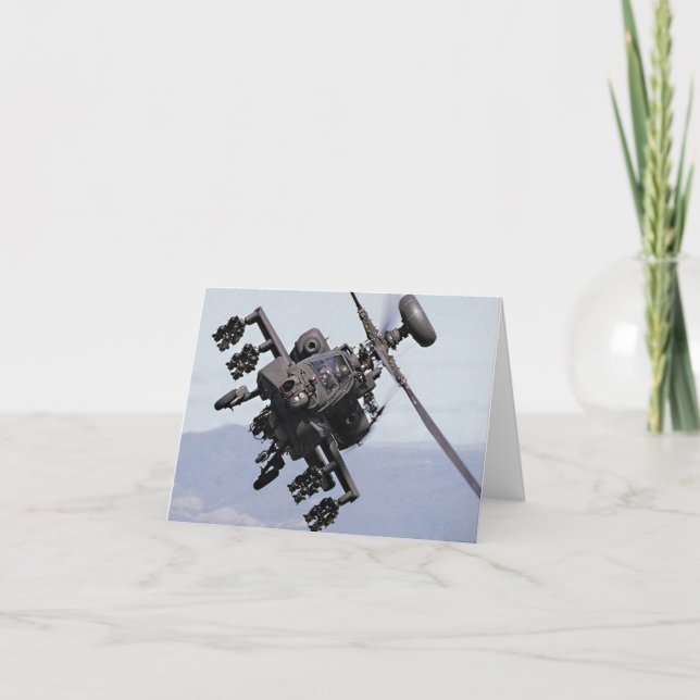 Aapache Hubschrauberangriff Feiertagskarte (Vorderseite)