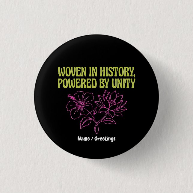 AAPI-Erbe-Monat Gewebte Einheit Florale Geschichts Button (Vorderseite)