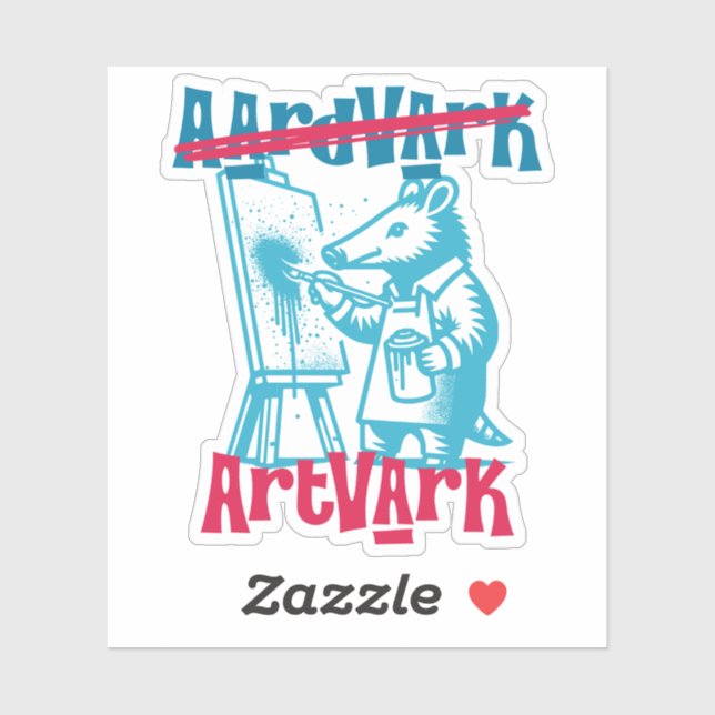 Aardvark Artvark Funny ANIMAL NAMES Aufkleber (Blatt)