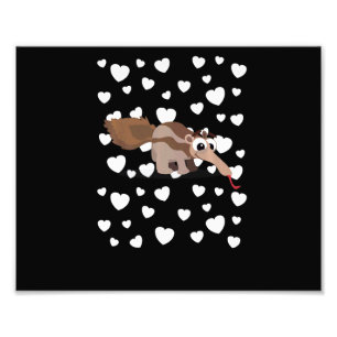 Aardvark Thema Baby Mädchen Rosa Kinderzimmer Herz Fotodruck