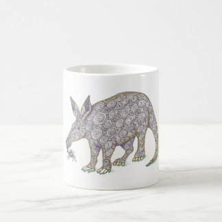 Aardvark und Ameisenschreiber zeichnend Winkelkuns Kaffeetasse