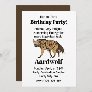 Aardwolf Hyena Spirit Animal Birthday Einladung