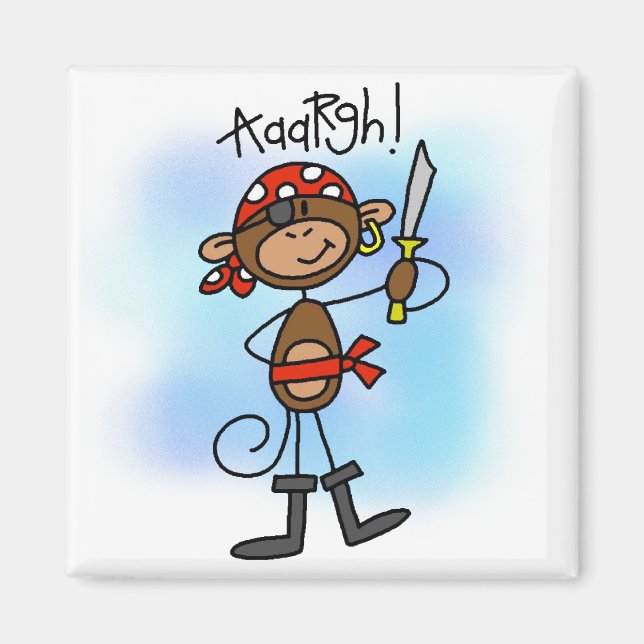 Aargh Monkey Pirate Tshirts and Gifts Magnet (Vorne)