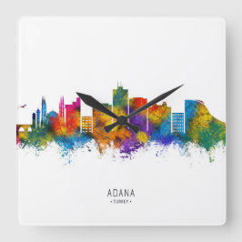 Aarhus Denmark Skyline Quadratische Wanduhr