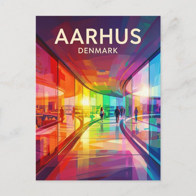 Aarhus Regenbogen-Panorama Dänemark Postkarte (Vorderseite)
