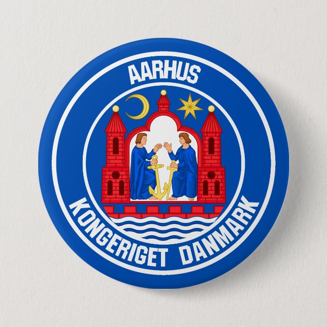 Aarhus Round Emblem Button (Vorderseite)