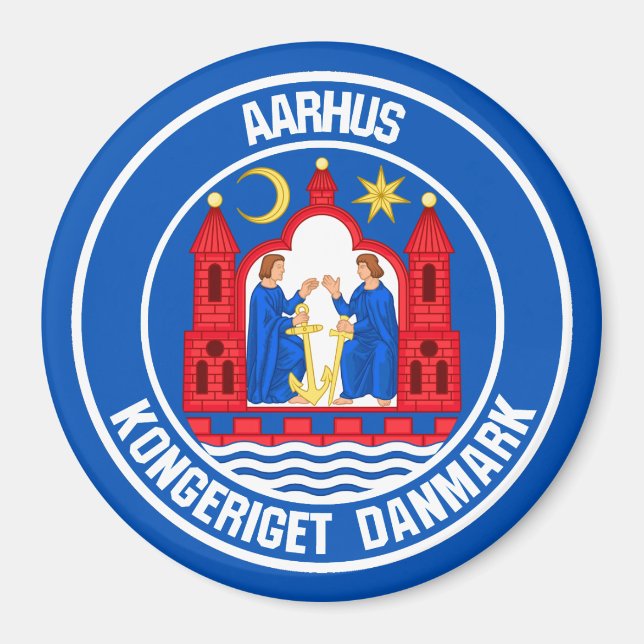 Aarhus Round Emblem Magnet (Vorne)