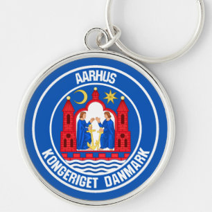 Aarhus Round Emblem Schlüsselanhänger