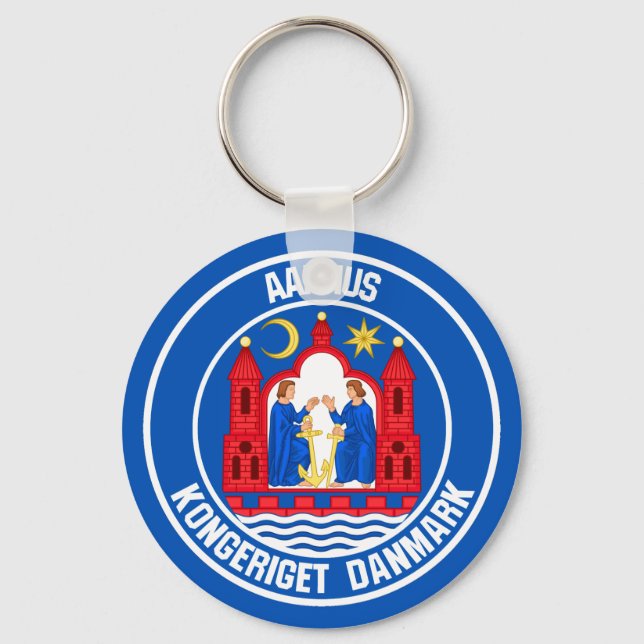 Aarhus Round Emblem Schlüsselanhänger (Vorderseite)