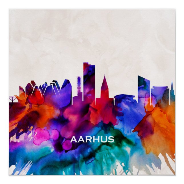Aarhus Skyline Poster (Vorderseite)