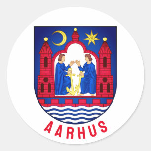 Aarhus-Wappen - DÄNEMARK Runder Aufkleber