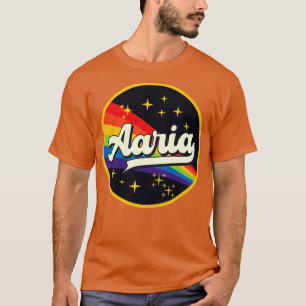 Aaria-Regenbogen im Vintagen Weltraum T-Shirt