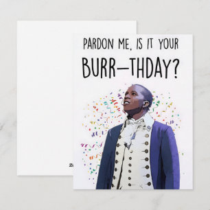 Aaron Burr Burr-thday Hamilton Musical Geburtstags Feiertagskarte
