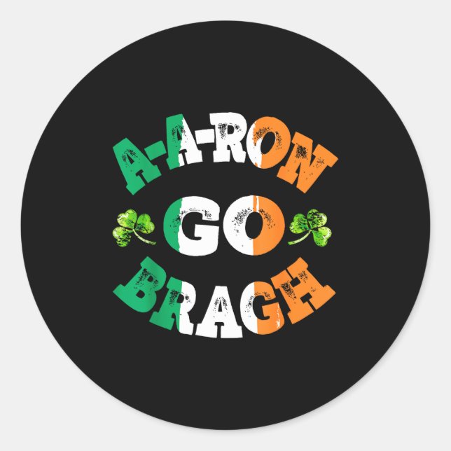 Aaron Erin Go Bragh Shamrock St.patrick's Day  Runder Aufkleber (Vorderseite)