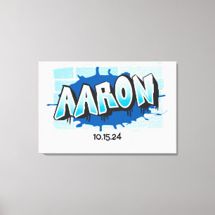 Aaron Ihr Graffiti Name Brick Wall Schild an Bord